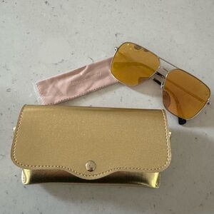 Gold Sunglasses with Case